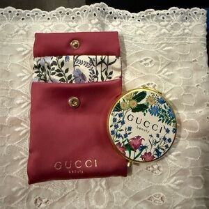 Gucci Pink Floral Compact Mirror